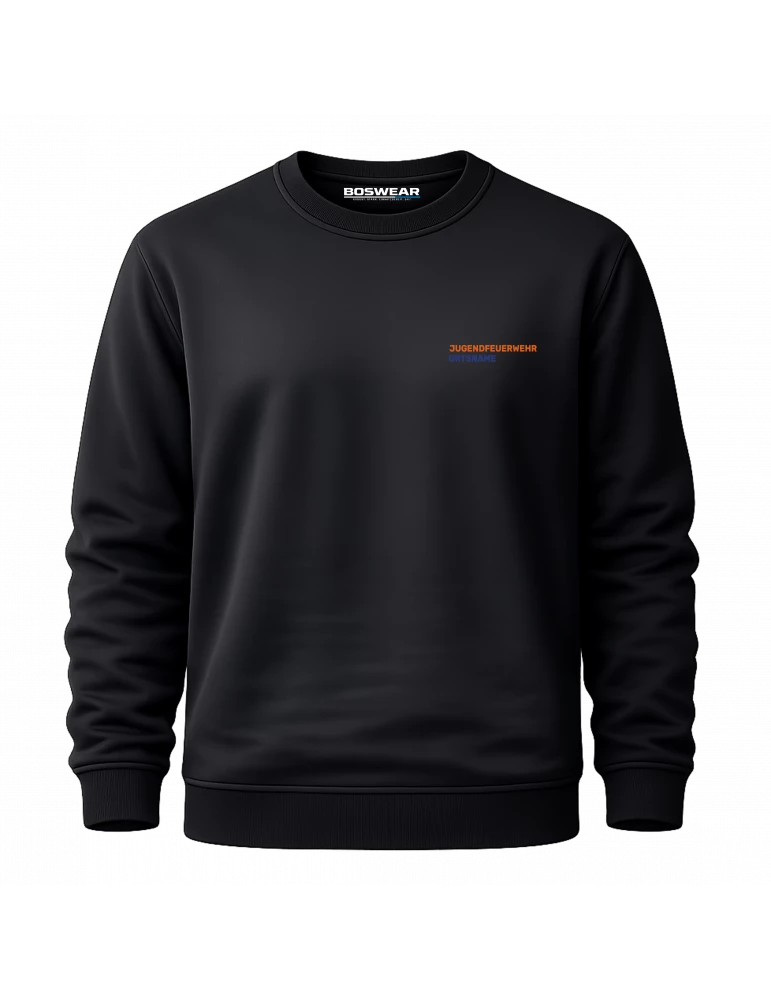 BOSWEAR Teamwear Sweatshirt Rundhals W280 schwarz - Jugendfeuerwehr Baden-Württemberg DTF-Print 2-farbig mit Ortsname