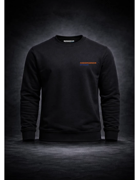 BOSWEAR Teamwear Sweatshirt Rundhals W280 schwarz - Jugendfeuerwehr Baden-Württemberg DTF-Print 2-farbig mit Ortsname