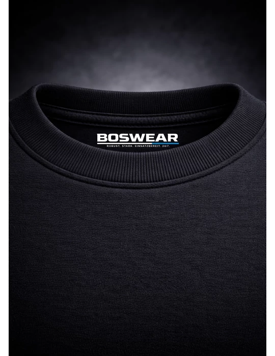 BOSWEAR Teamwear Sweatshirt Rundhals W280 schwarz - Jugendfeuerwehr Baden-Württemberg DTF-Print 2-farbig mit Ortsname