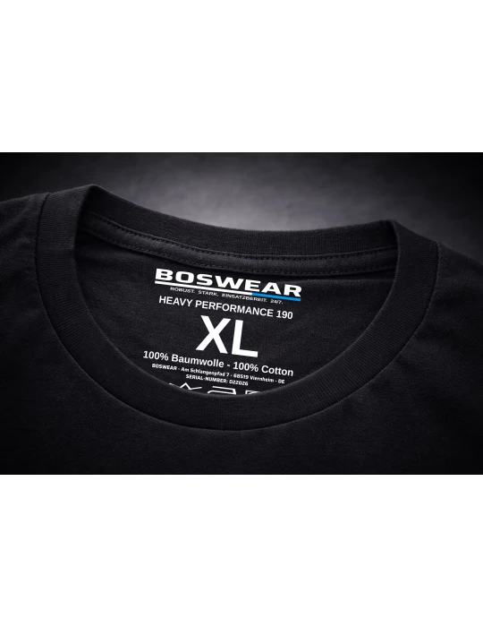 BOSWEAR Heavy Performance 190 Black Edition – Unisex Workwear T-Shirt