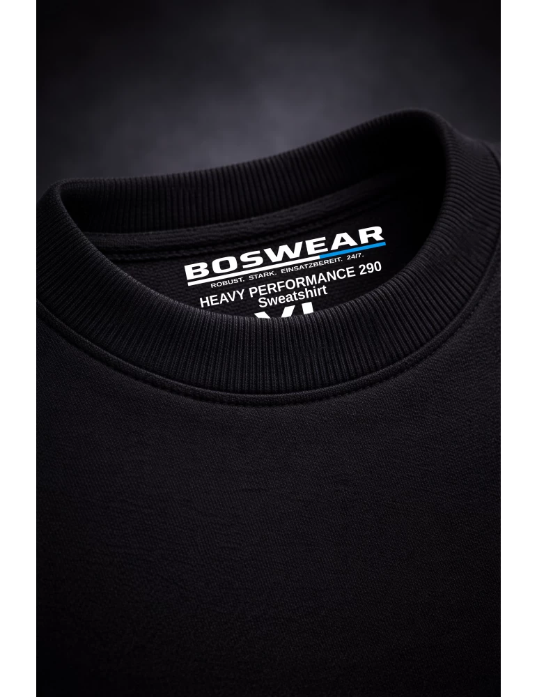 BOSWEAR Heavy Performance 290 Black Edition – Unisex Workwear Sweatshirt