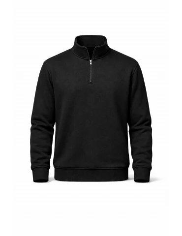 Unisex Workwear 1/4 Zip Sweatshirt schwarz - BOSWEAR Heavy Performance 290 Black Edition