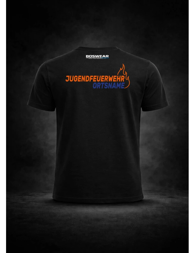 Jugendfeuerwehr T-Shirt DTF-Print 2-farbig mit Ortsname