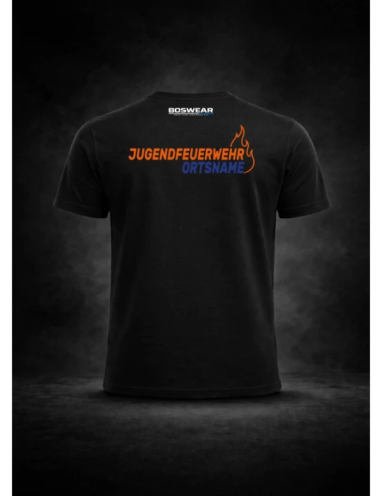 Jugendfeuerwehr T-Shirt DTF-Print 2-farbig mit Ortsname