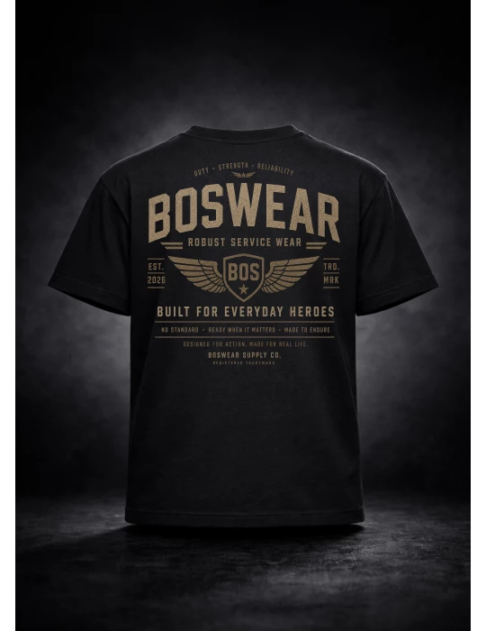copy of BOSWEAR Streetwear T-Shirt – Black Patch Edition