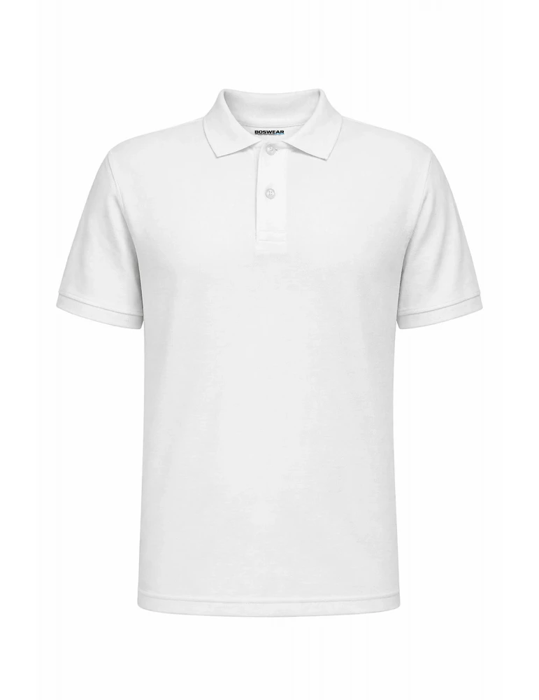 Männer Workwear Polo Shirt weiß - BOSWEAR Heavy Performance 210 White Edition