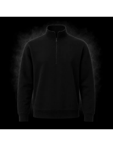 Unisex Workwear 1/4 Zip Sweatshirt schwarz - BOSWEAR Heavy Performance 290 Black Edition