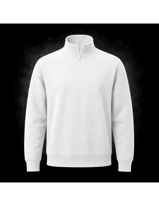 Unisex Workwear 1/4 Zip Sweatshirt weiß - BOSWEAR Heavy Performance 290 White Edition